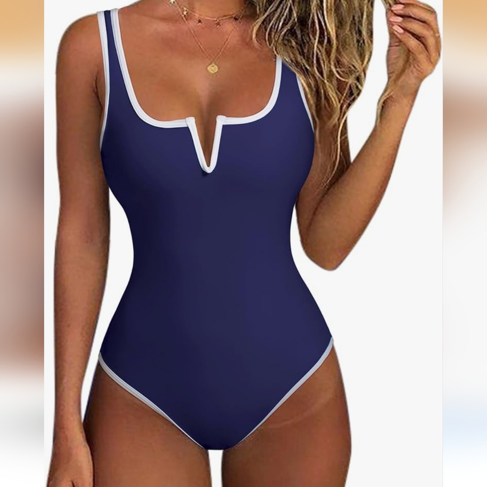 NWT SUUKSESS Women Tummy Control One Piece High Cut Bathing Suit, Large